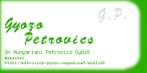 gyozo petrovics business card